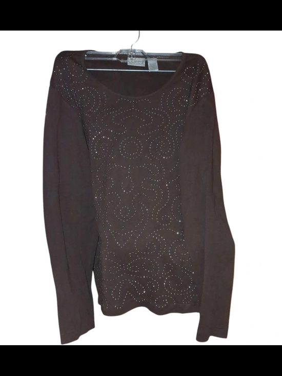 Chico's Tops - Chico's Brown Bling Shirt Size Chico 2